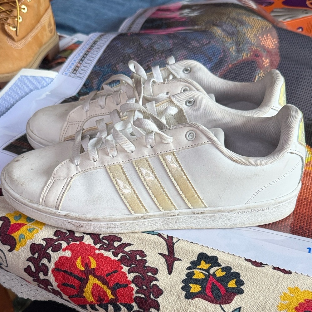 Adidas Off-White and Beige Sneakers